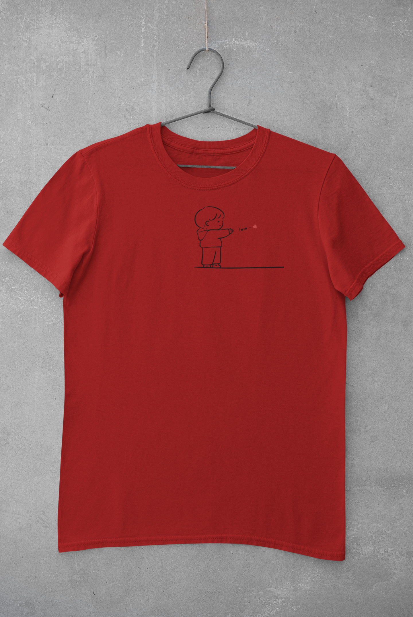 Shooting Love Heart - Couple Valentine's Day T-Shirt Set Red