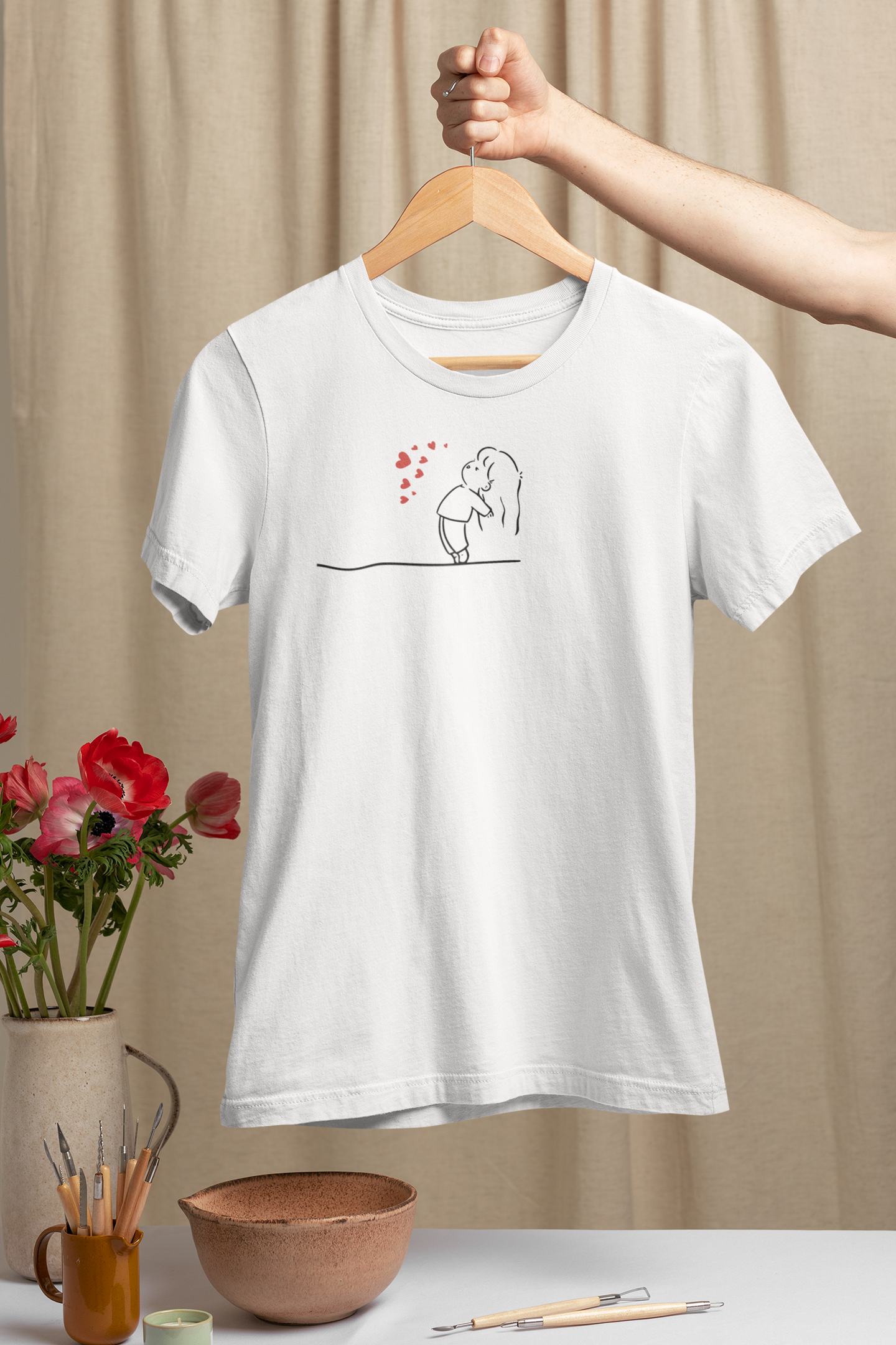 Shooting Love Heart - Couple Valentine's Day T-Shirt Set White