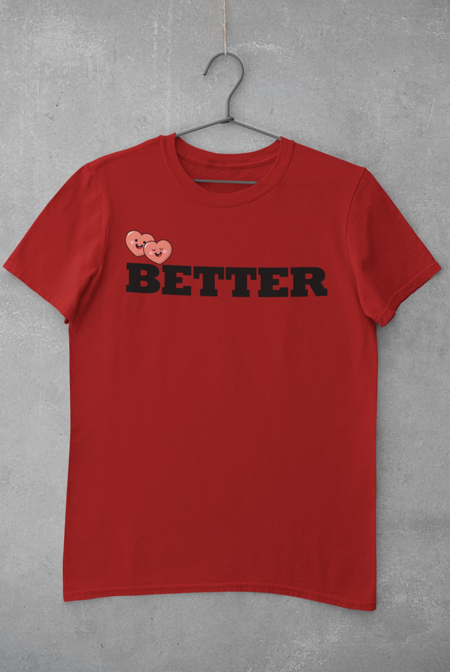 Better Together - Couple Valentines Day T-Shirt Set Red