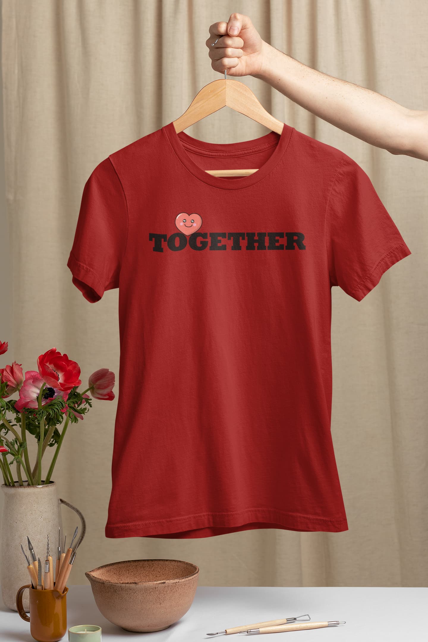 Better Together - Couple Valentines Day T-Shirt Set Red
