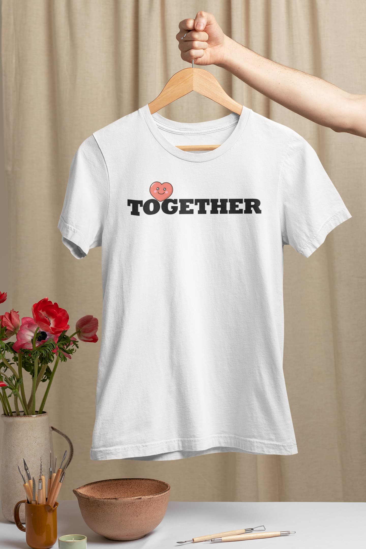 Better Together - Couple Valentines Day T-Shirt Set White