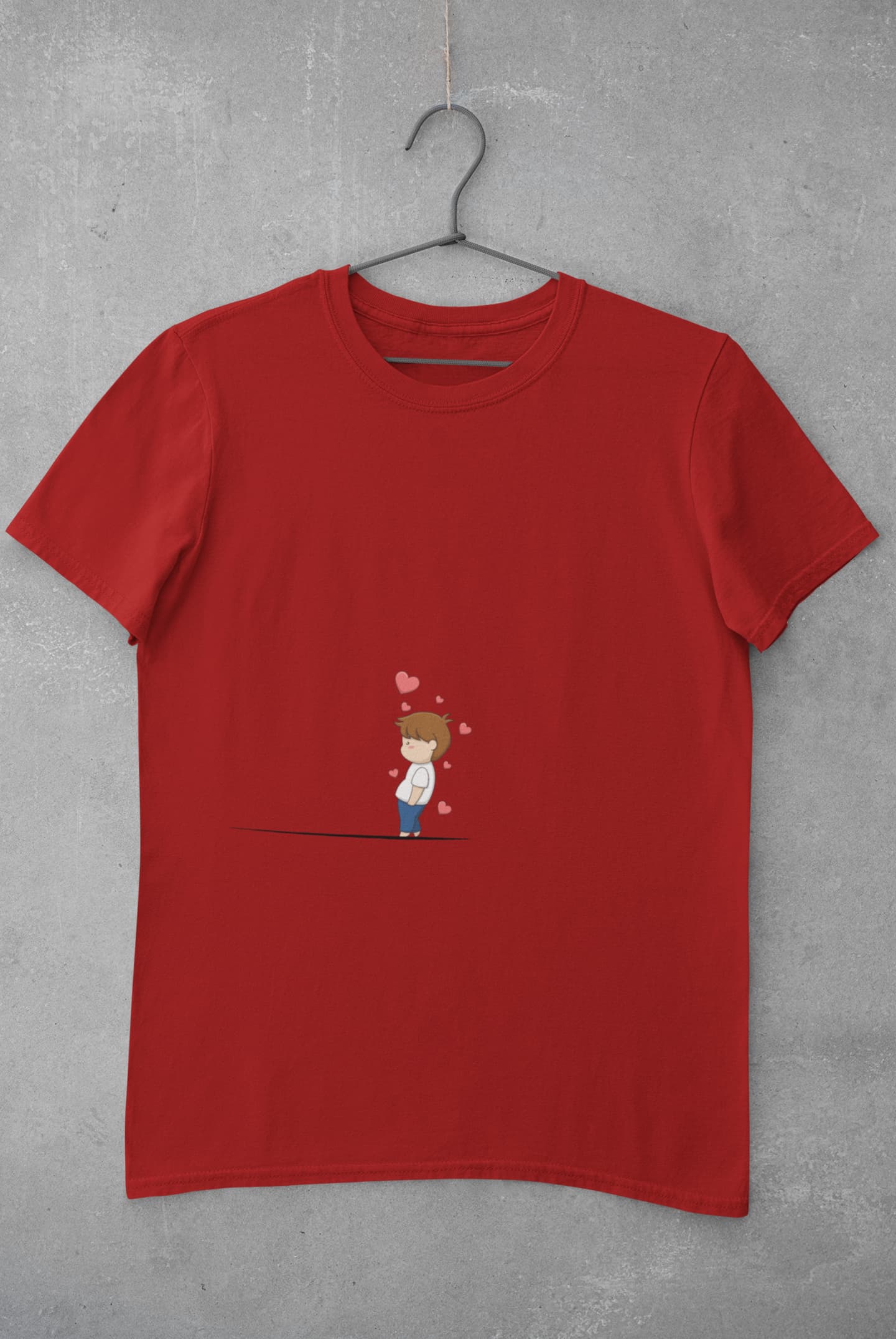 Cute Blushing Couple - Valentines Day Couple T-Shirt Red