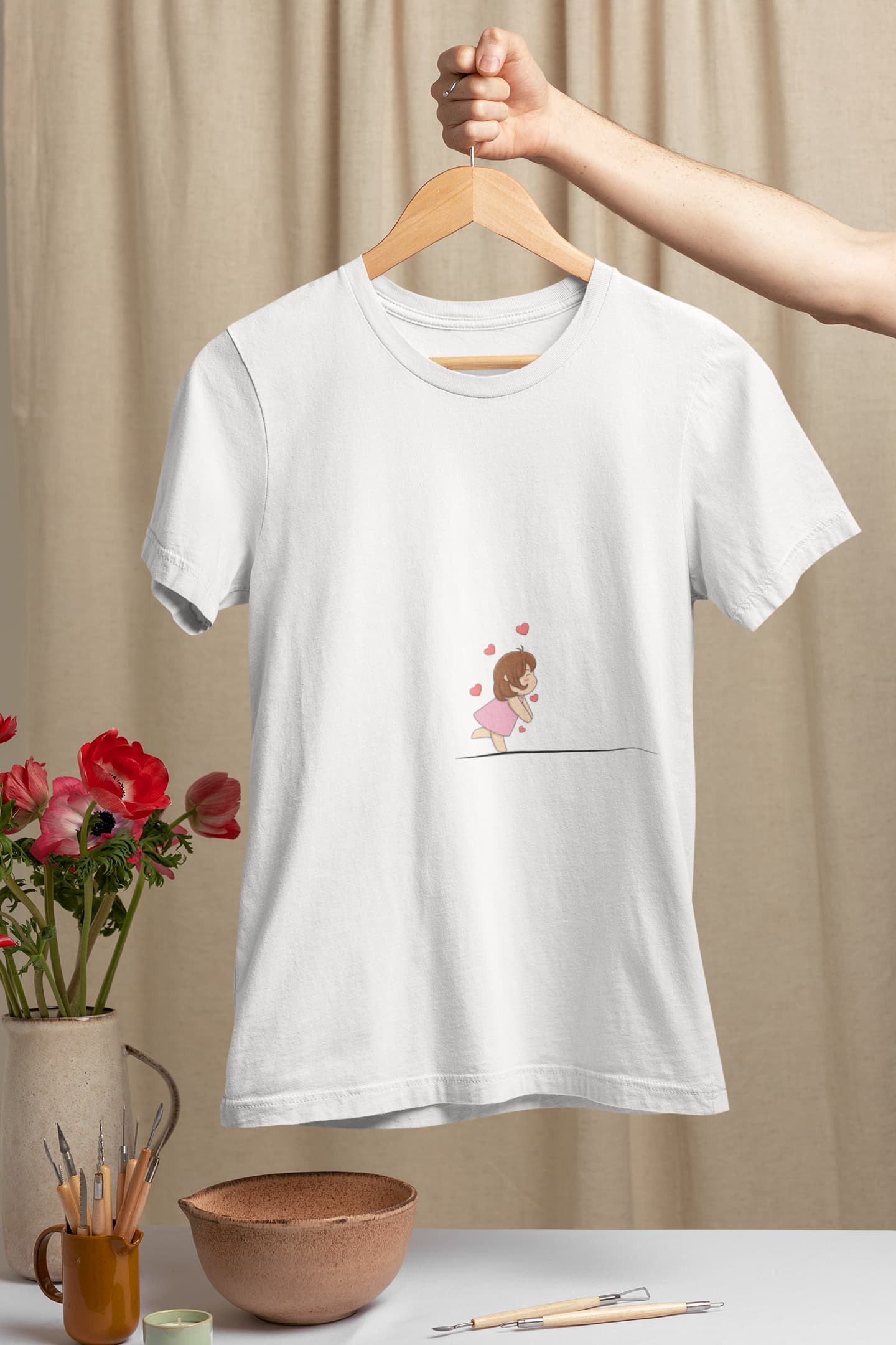 Cute Blushing Couple - Valentines Day Couple T-Shirt White