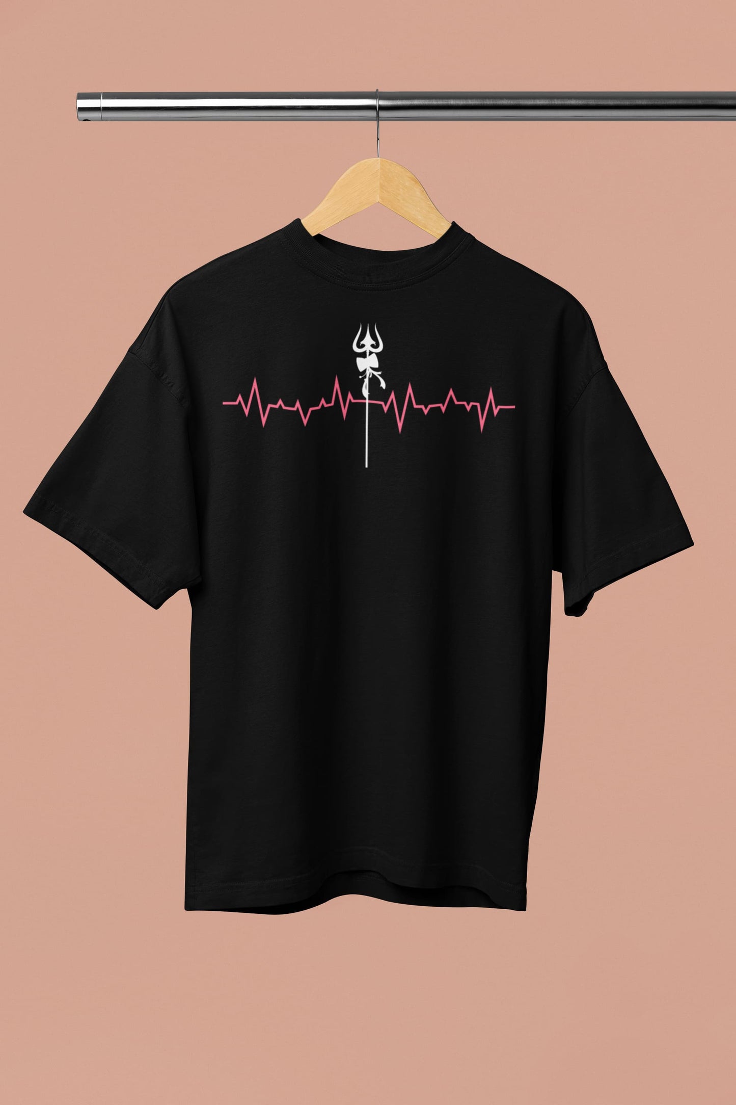 Heartbeat Shiva Trishul - Men's Oversized Classic T-Shirt