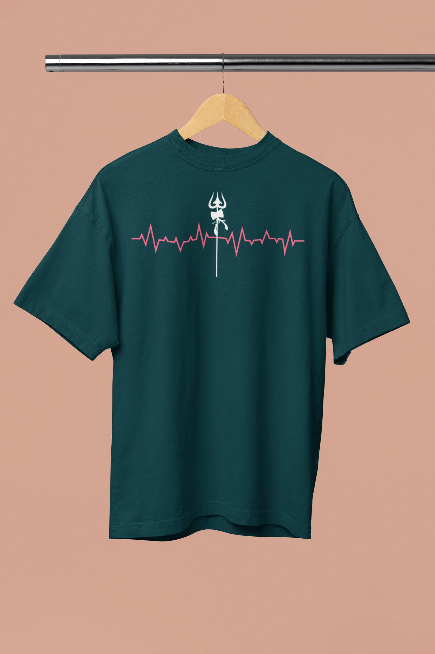Heartbeat Shiva Trishul - Men's Oversized Classic T-Shirt