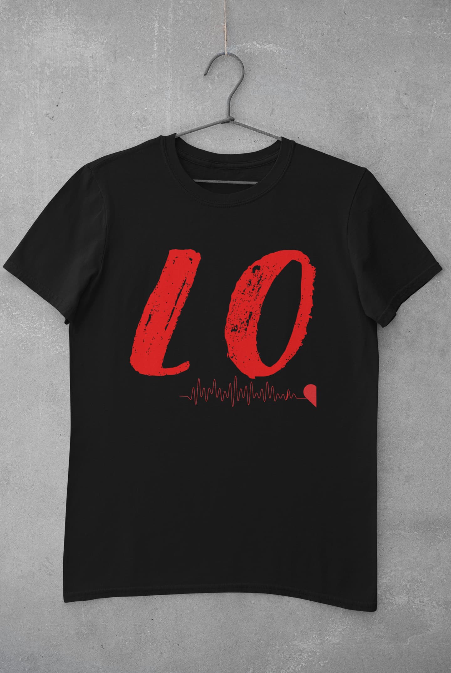 LOVE - Valentines Day Couple Round Neck T-Shirt Black