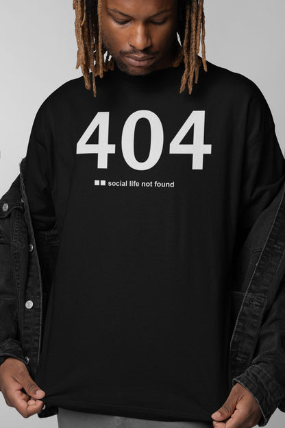 404 Social Life Not Found - Men's Oversized Classic T-Shirt