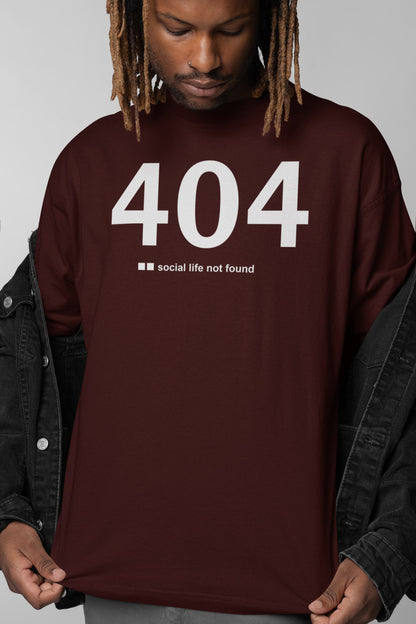 404 Social Life Not Found - Men's Oversized Classic T-Shirt