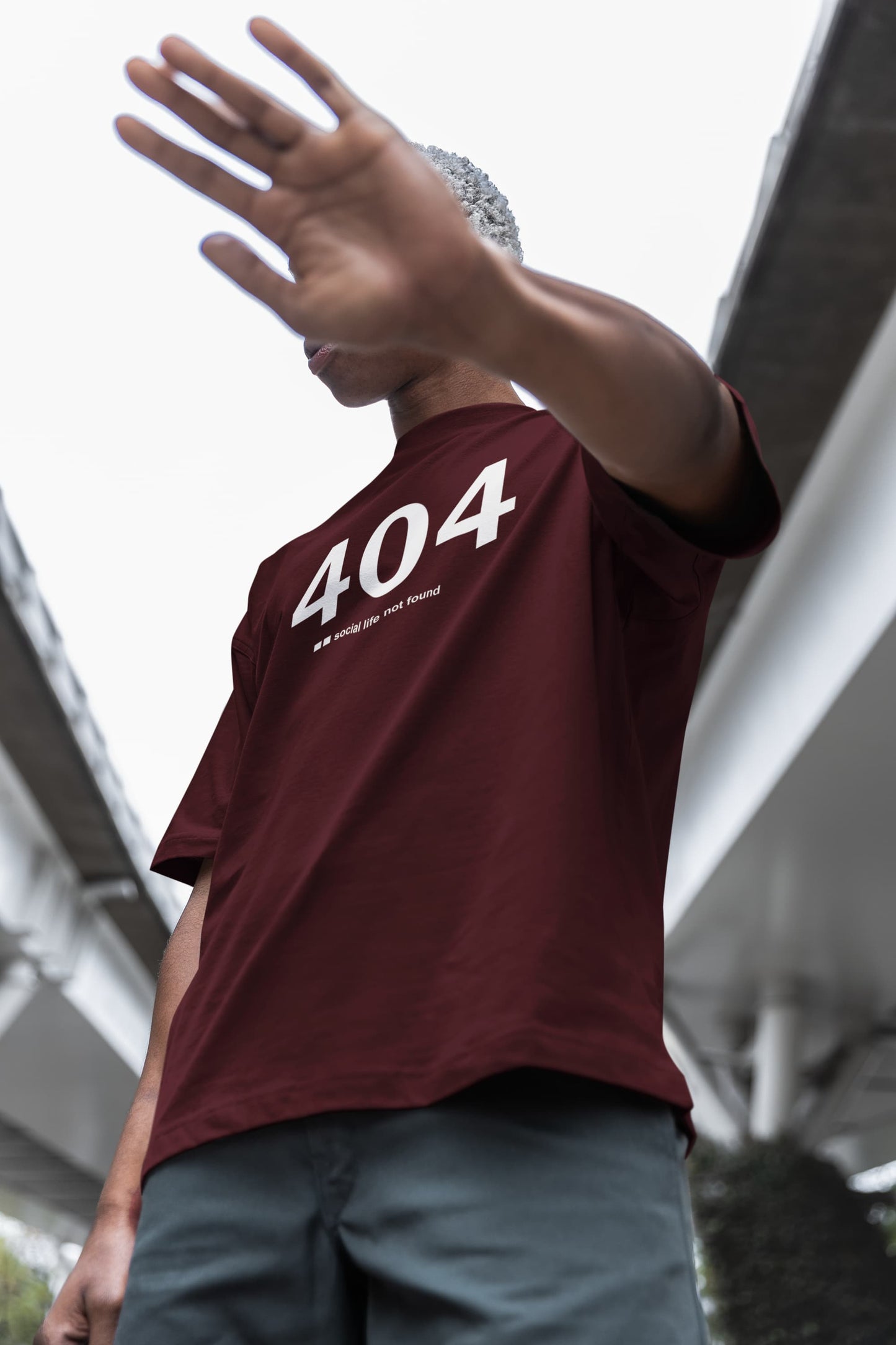 404 Social Life Not Found - Men's Oversized Classic T-Shirt