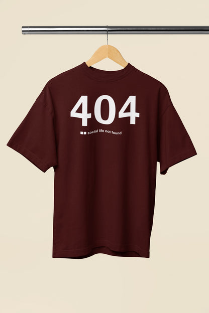 404 Social Life Not Found - Men's Oversized Classic T-Shirt