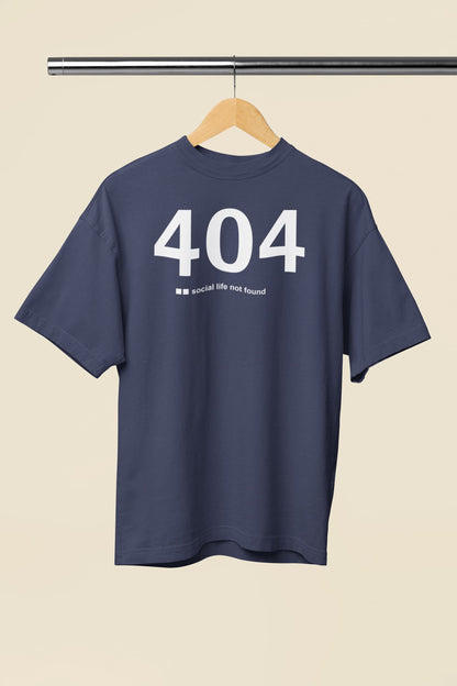 404 Social Life Not Found - Men's Oversized Classic T-Shirt