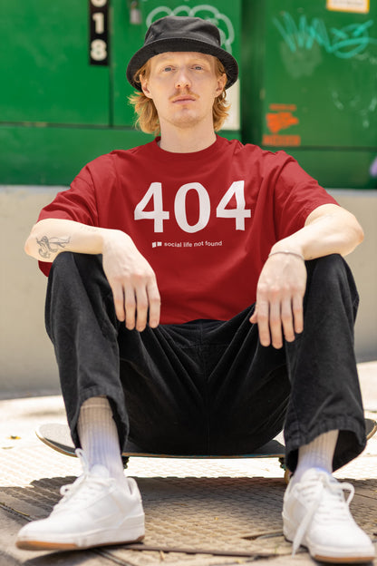 404 Social Life Not Found - Men's Oversized Classic T-Shirt