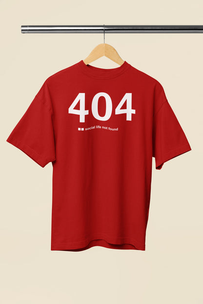 404 Social Life Not Found - Men's Oversized Classic T-Shirt