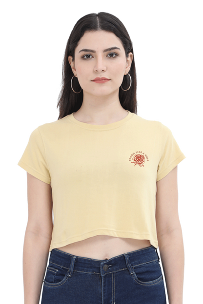 Bloom Like a Rose - Women Crop Top  - Embroidery Printed