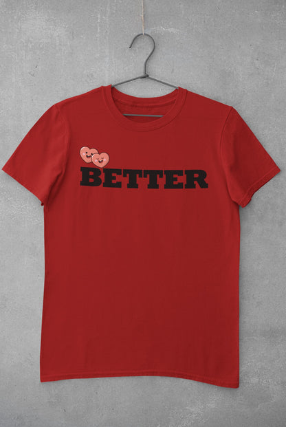 Better Together - Couple Valentines Day T-Shirt Set Red