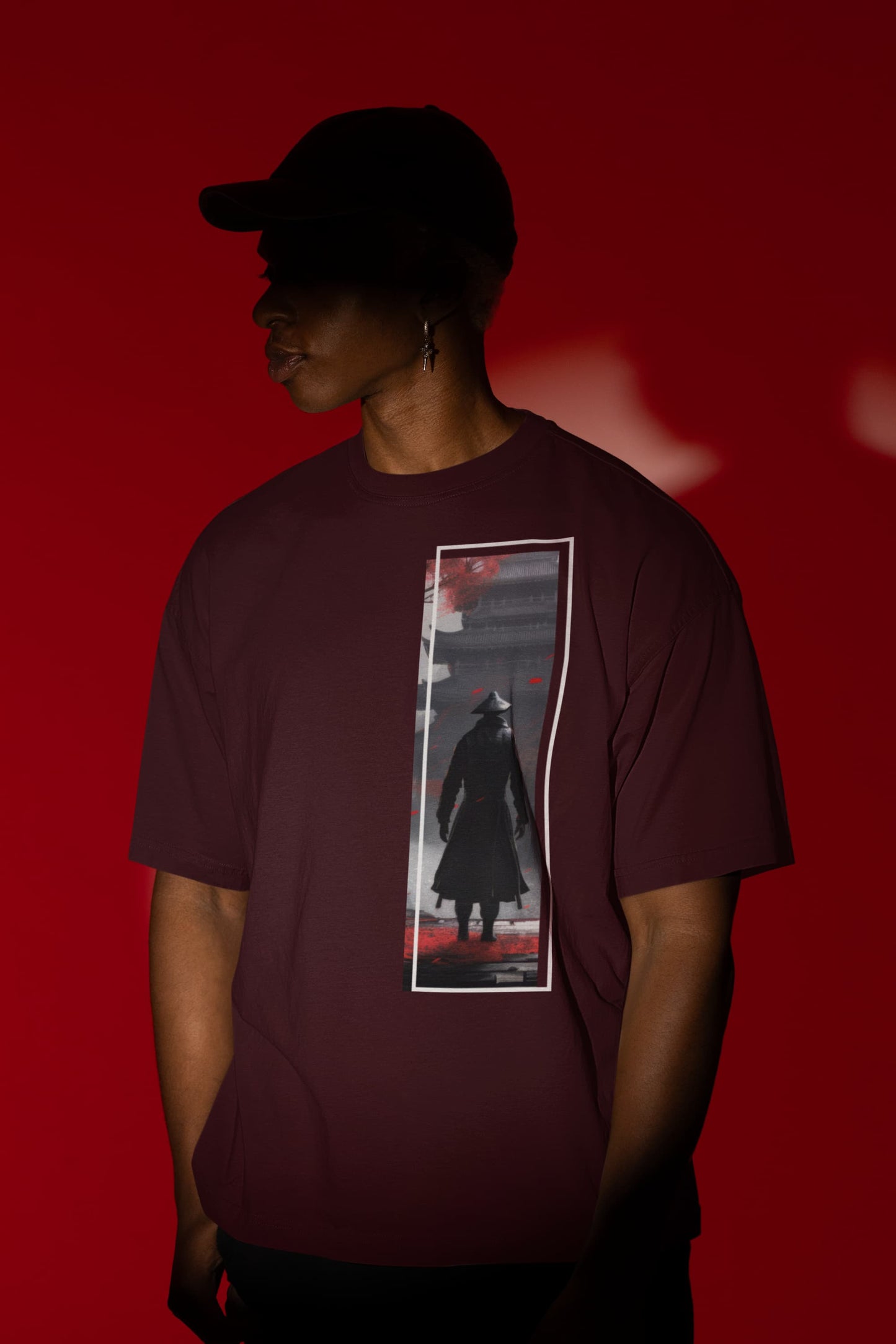 Black Ninja Anime - Men's Oversized Classic T-Shirt