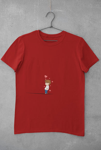 Cute Blushing Couple - Valentines Day Couple T-Shirt Red