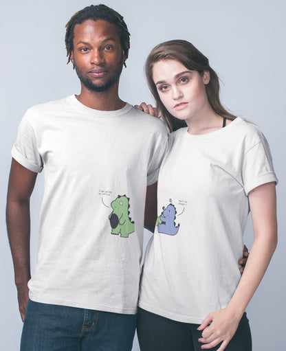 Cute Dragons - Couple Valentines Day T-Shirt Set White