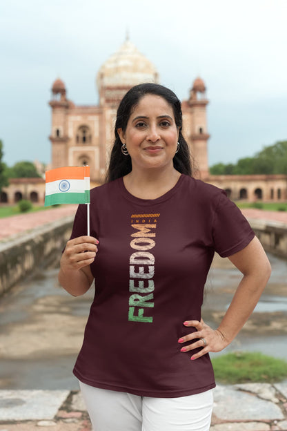 Freedom India - Women's Round Neck Half Sleeve Classic T-Shirt