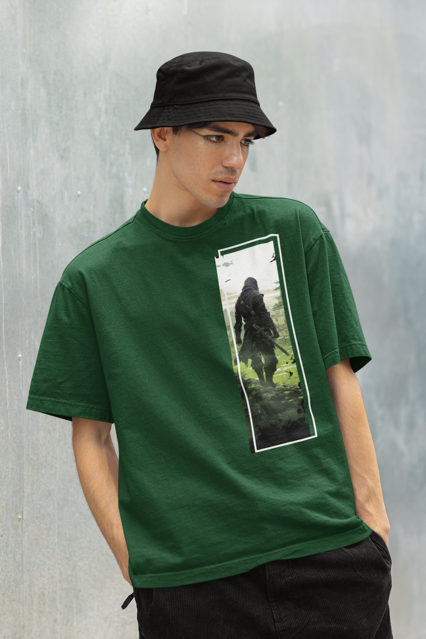 Green Soldier Anime - Men's Oversized Classic T-Shirt