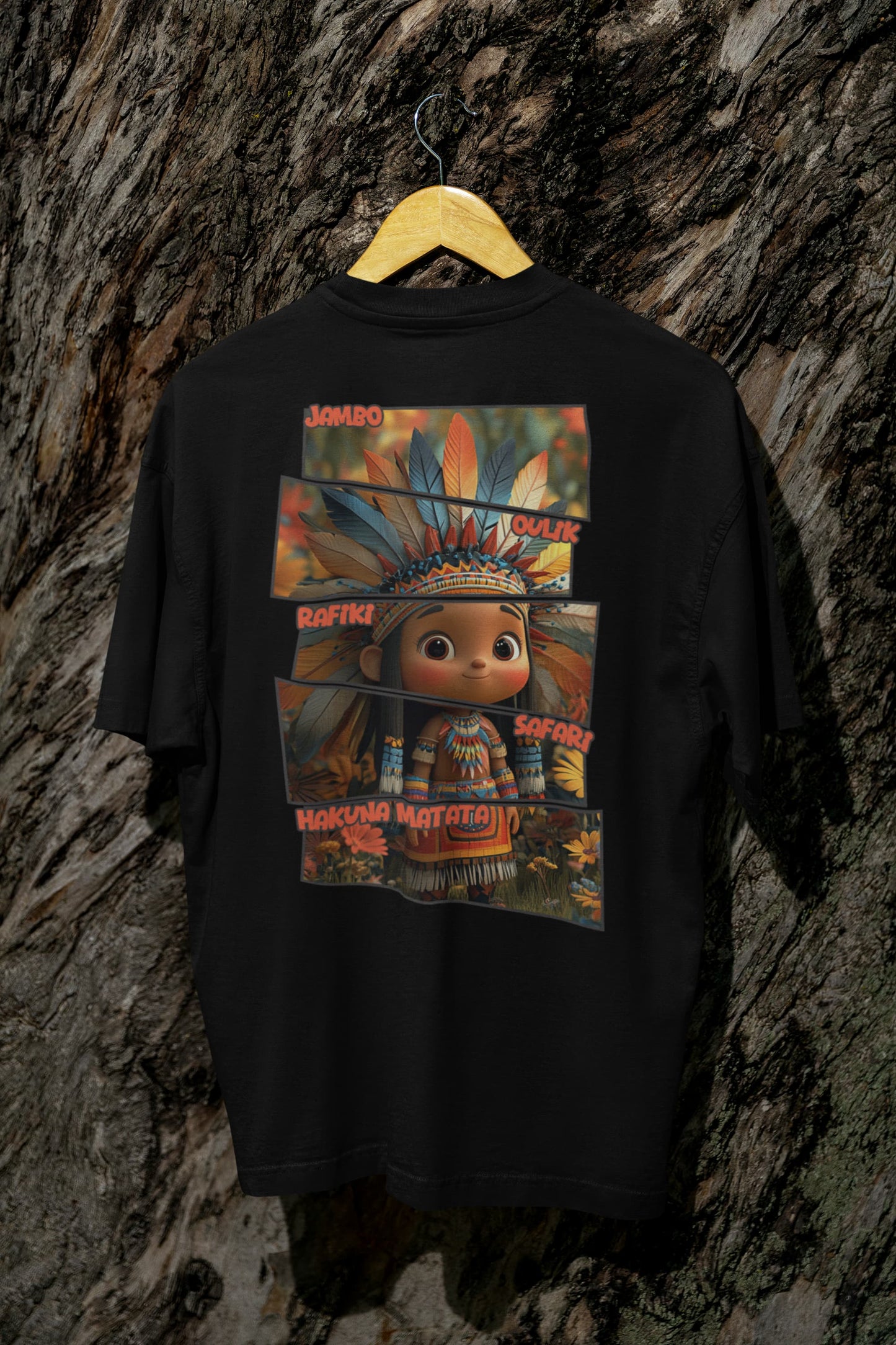 Hakuna Matata - Unisex African tribe Back Printed Oversized Standard T-Shirt