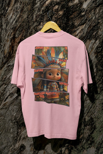 Hakuna Matata - Unisex African tribe Back Printed Oversized Standard T-Shirt