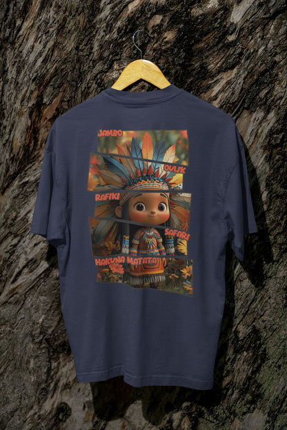 Hakuna Matata - Unisex African tribe Back Printed Oversized Standard T-Shirt