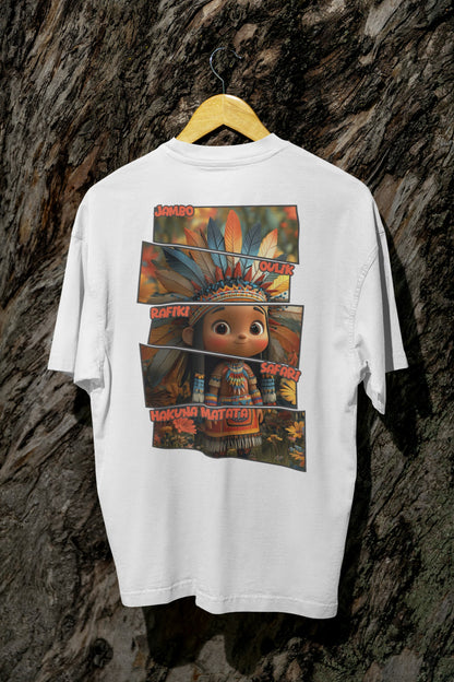 Hakuna Matata - Unisex African tribe Back Printed Oversized Standard T-Shirt