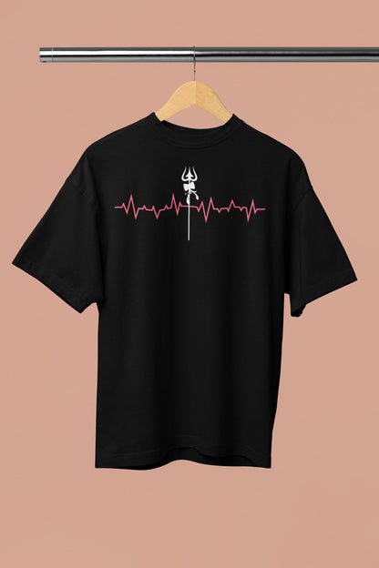 Heartbeat Shiva Trishul - Men's Oversized Classic T-Shirt