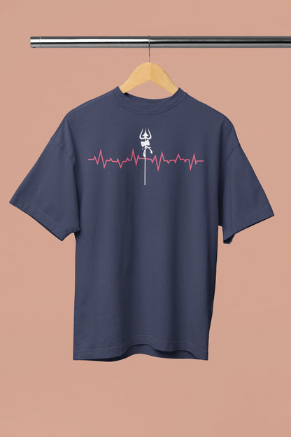Heartbeat Shiva Trishul - Men's Oversized Classic T-Shirt