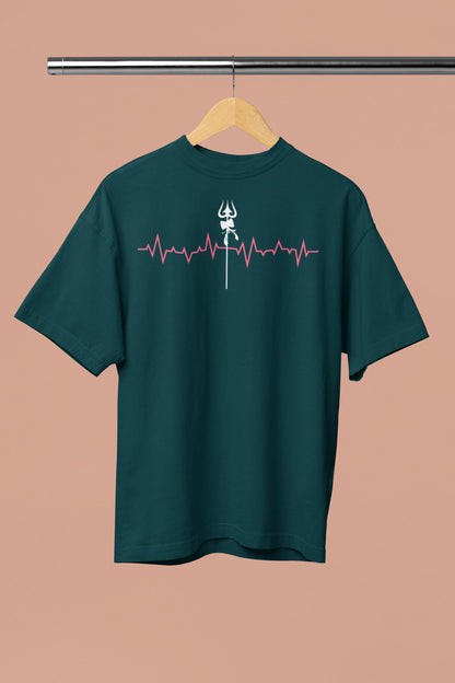 Heartbeat Shiva Trishul - Men's Oversized Classic T-Shirt