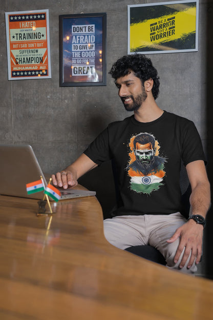 Indian Flag - Men's Round Neck Half Sleeve Standard T-Shirt