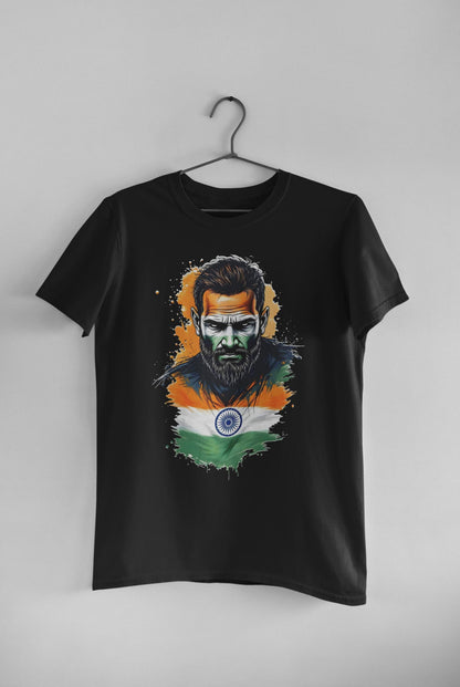 Indian Flag - Men's Round Neck Half Sleeve Standard T-Shirt