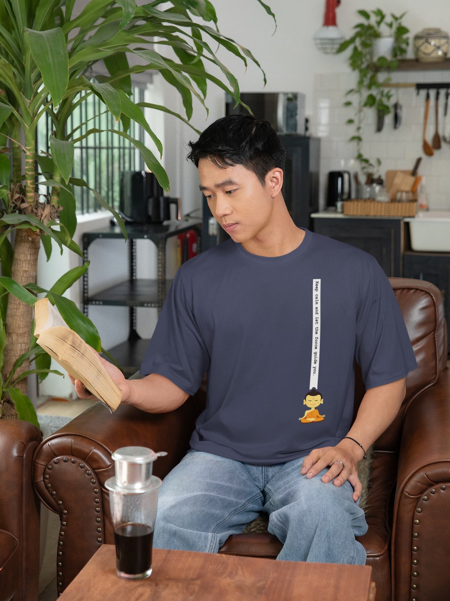 Keep Calm Buddha - Men's Oversized Classic T-Shirt