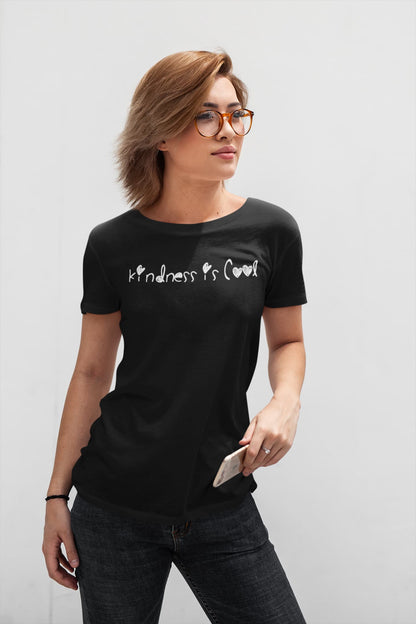 Kindness Is Cool - Women's Round Neck Half Sleeve Classic T-Shirt