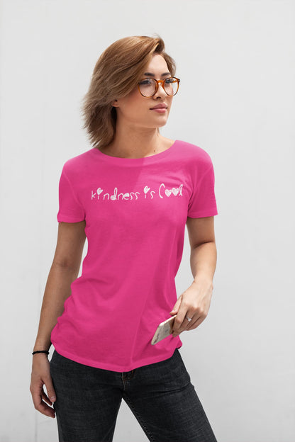 Kindness Is Cool - Women's Round Neck Half Sleeve Classic T-Shirt