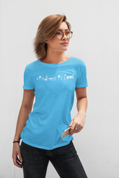 Kindness Is Cool - Women's Round Neck Half Sleeve Classic T-Shirt