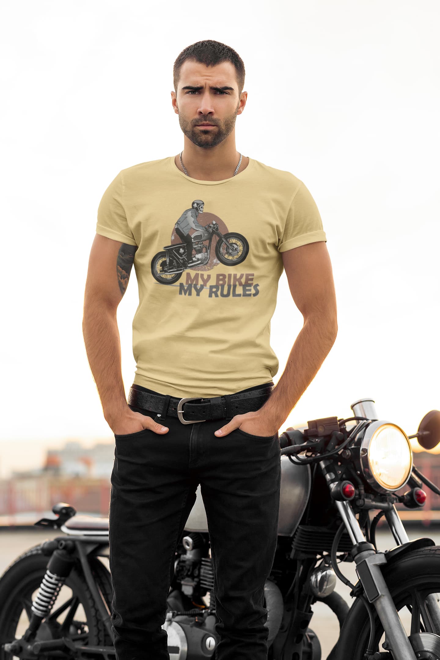 My Bike My Rule - Men's Round Neck Half Sleeve Classic T-Shirt