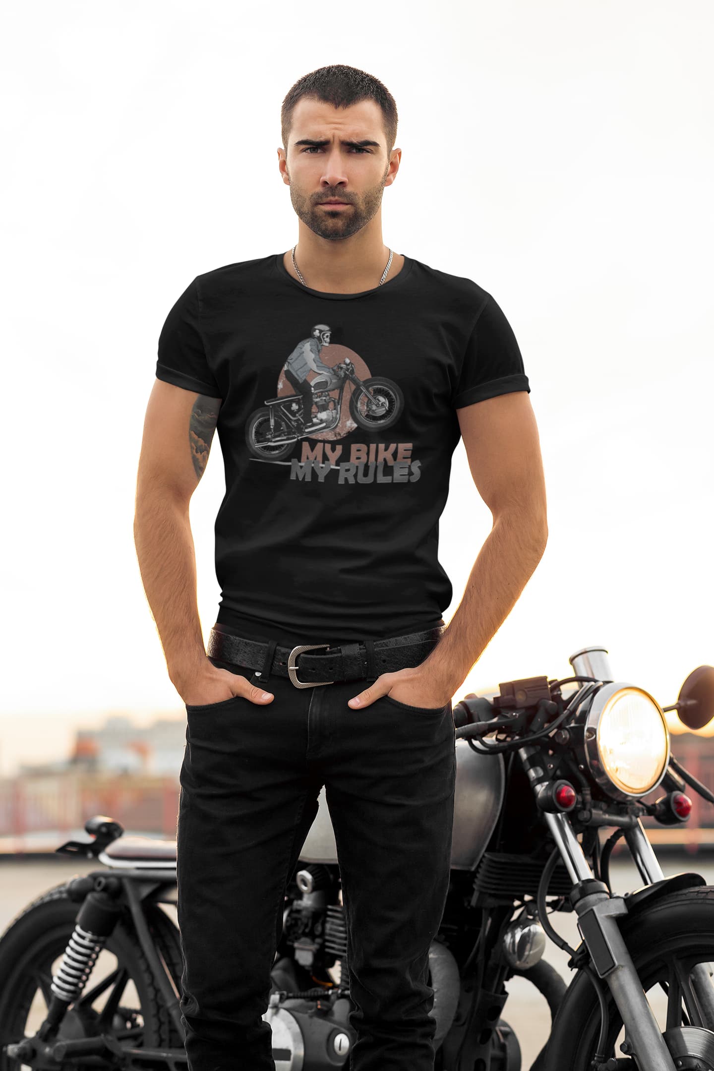 My Bike My Rule - Men's Round Neck Half Sleeve Classic T-Shirt