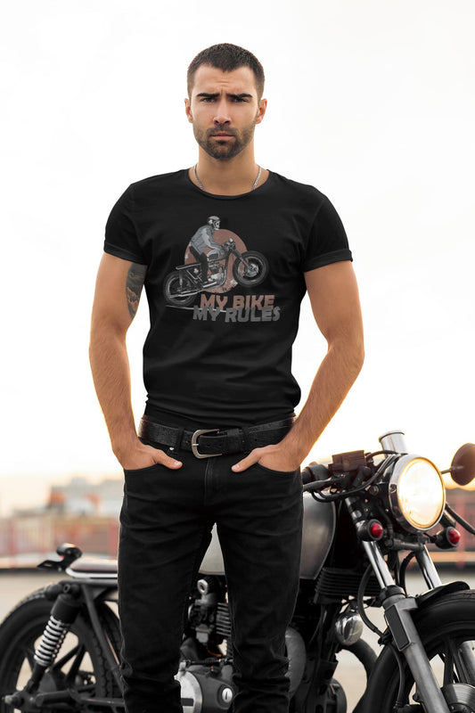 My Bike My Rule - Men's Round Neck Half Sleeve Classic T-Shirt