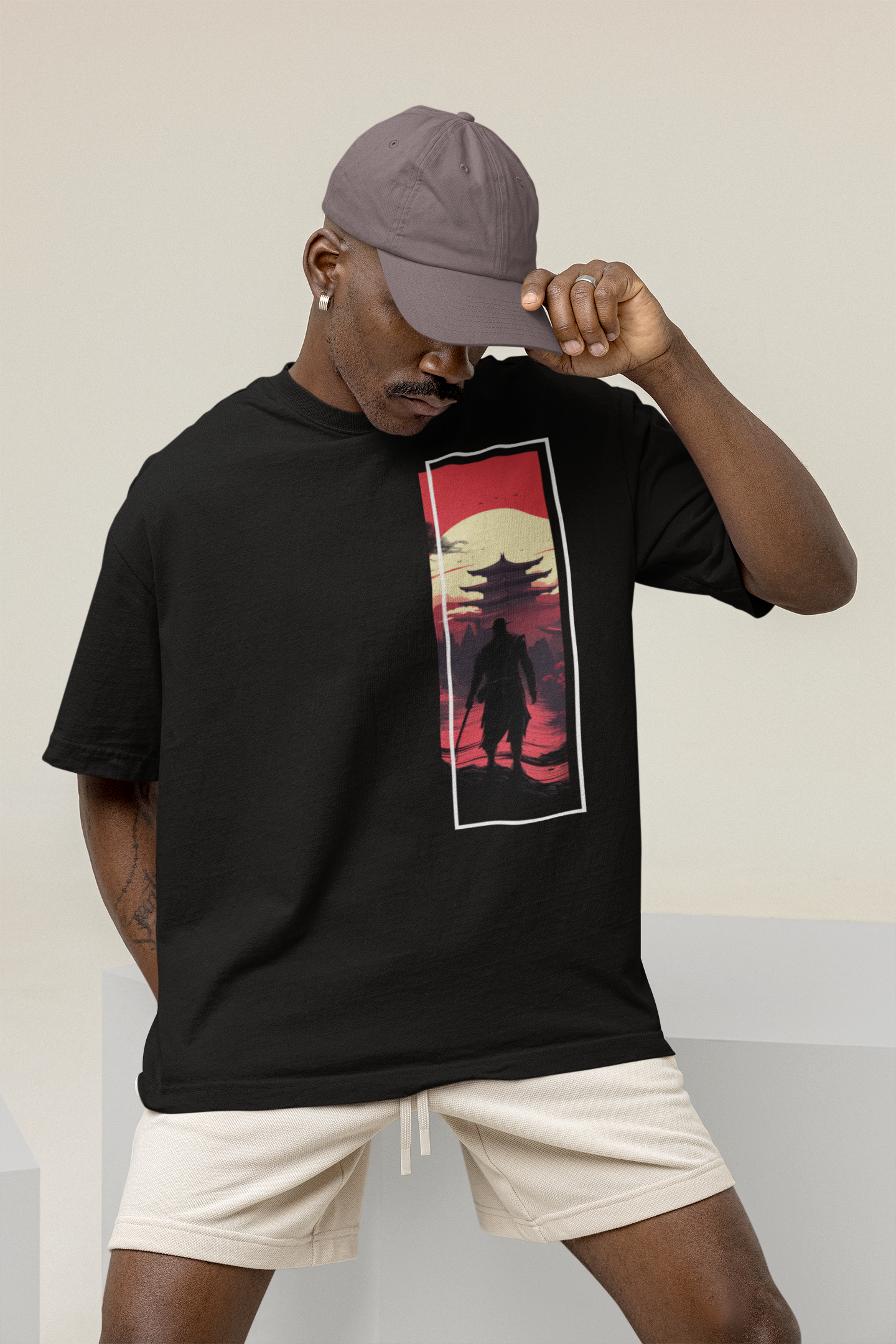 Japanese Samurai Anime - Men's Oversized Classic T-Shirt